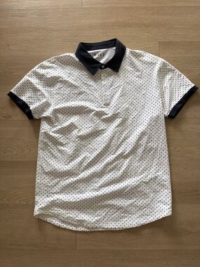 BYLT Basics White Polo with Black Contrast Collar & Cuffs